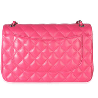 Chanel Pink Quilted Lambskin Jumbo Double Flap Bag Handbag 4