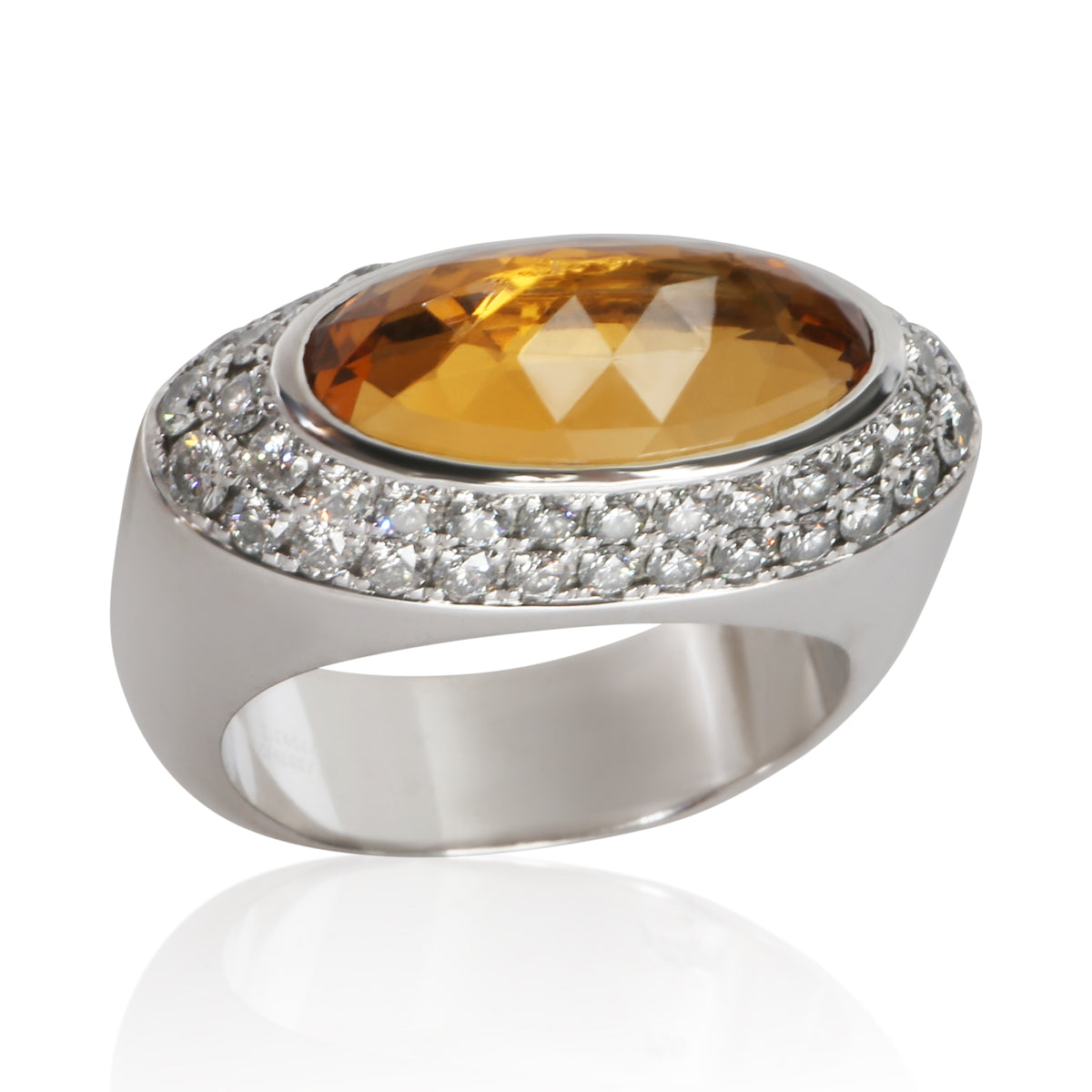 Chopard White Gold Citrine and Diamond Cocktail Ring 5