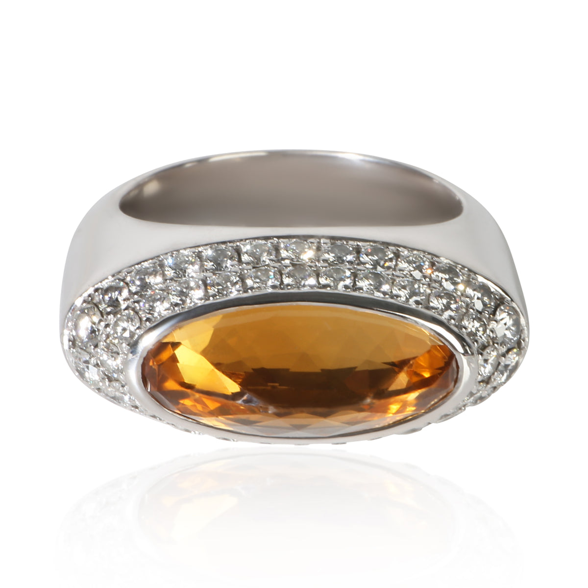 Chopard White Gold Citrine and Diamond Cocktail Ring fv