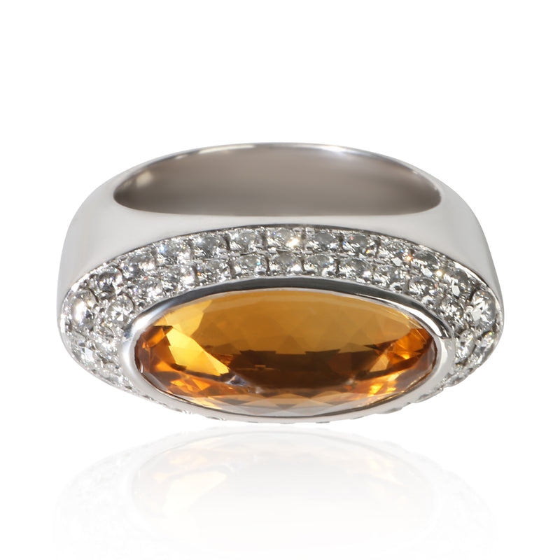 Chopard White Gold Citrine and Diamond Cocktail Ring fv