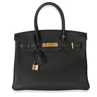 Hermès Black Togo Birkin 30 RGHW Handbag fv