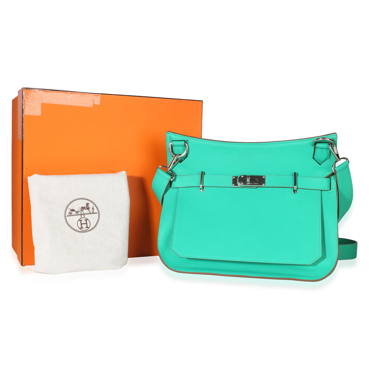 Hermès Menthe Clemence Jypsiere 34 PHW Handbag 10