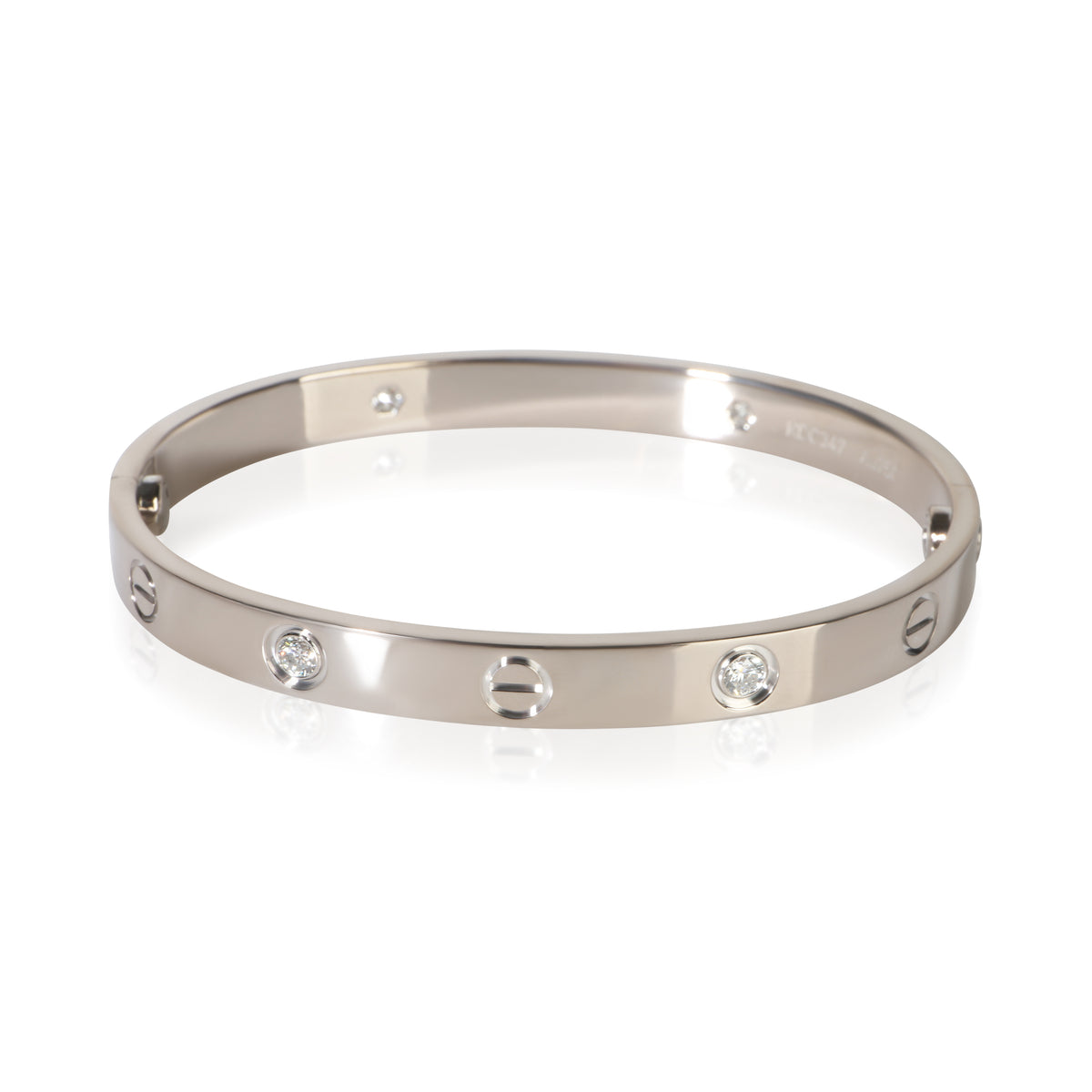 Cartier White Gold Diamond Love Bracelet 3