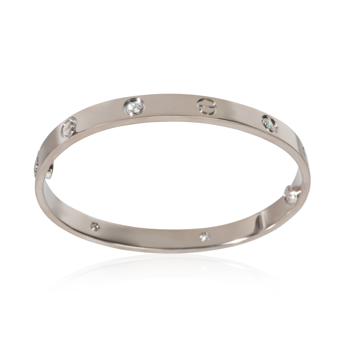 Cartier White Gold Diamond Love Bracelet 4