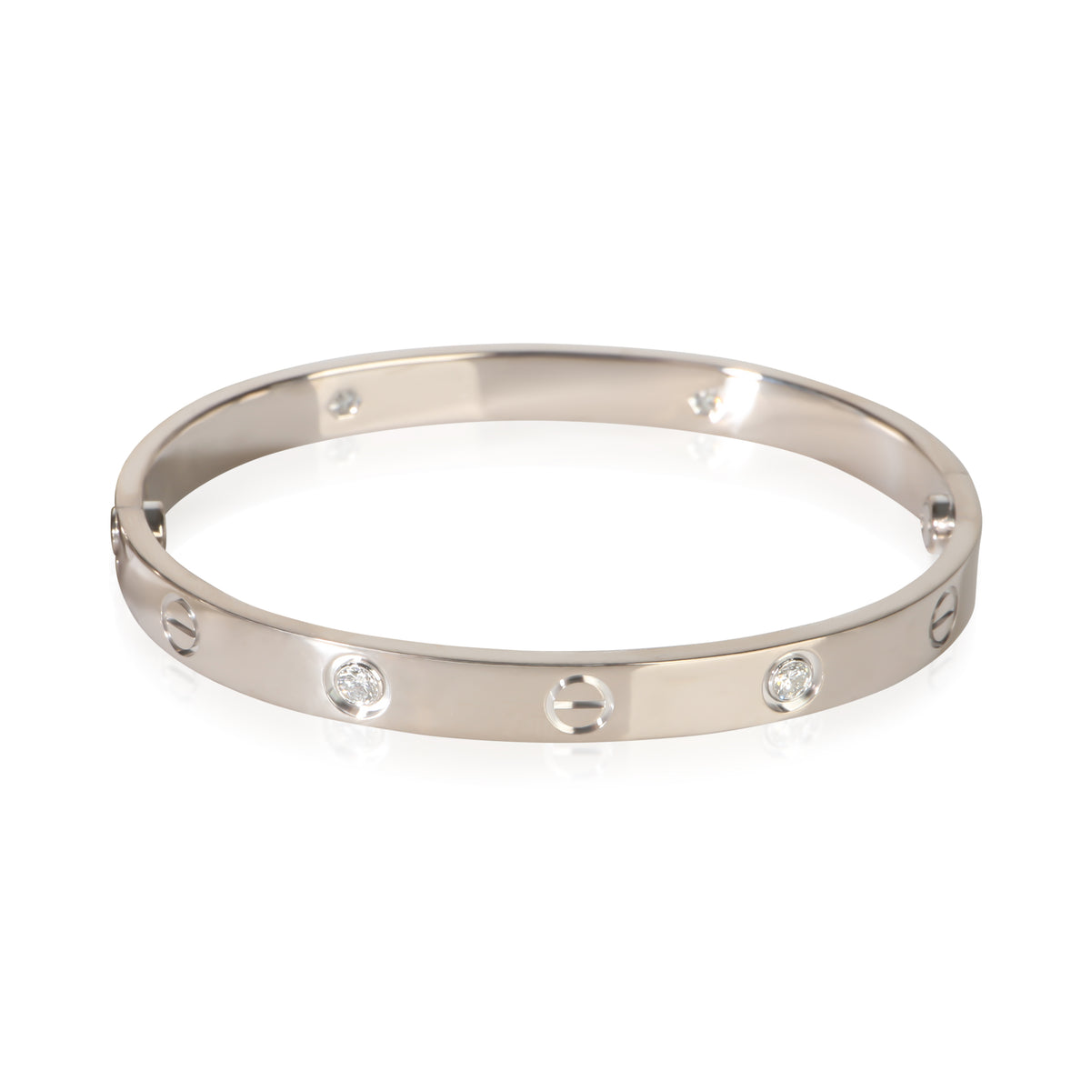 Cartier White Gold Diamond Love Bracelet 5