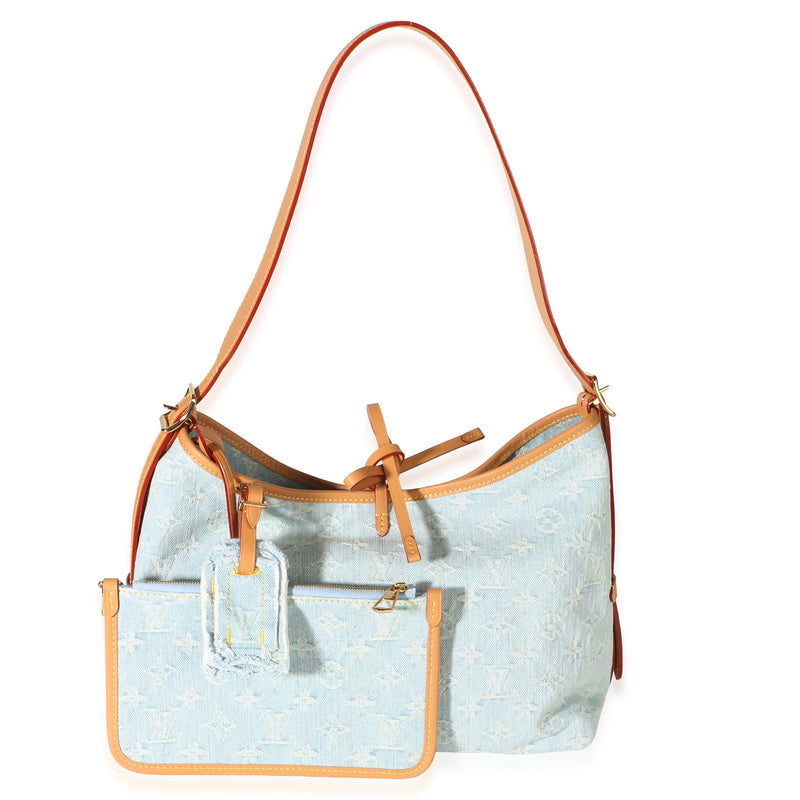 Louis Vuitton Blue Monogram Denim CarryAll PM Handbag fv