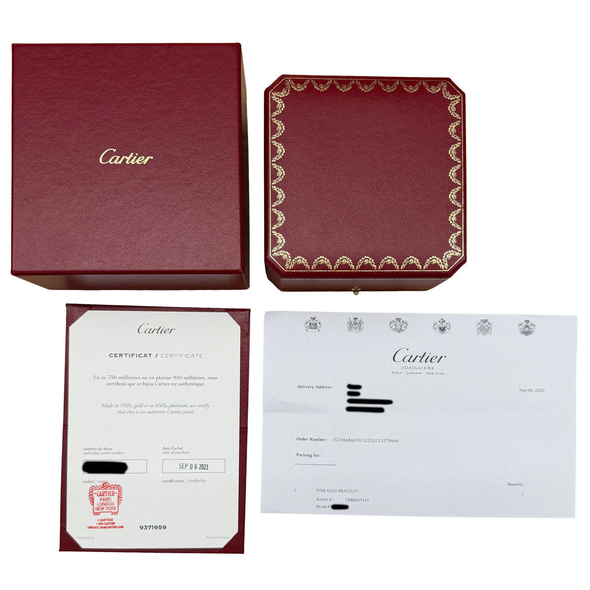 Cartier Rose Gold Love Bracelet box