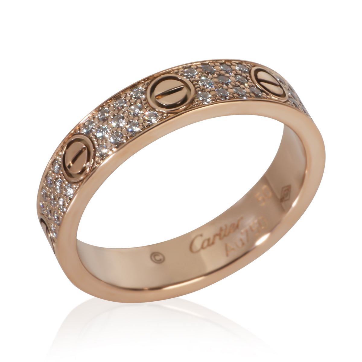 Cartier Rose Gold Diamond Small Model Love Ring 5
