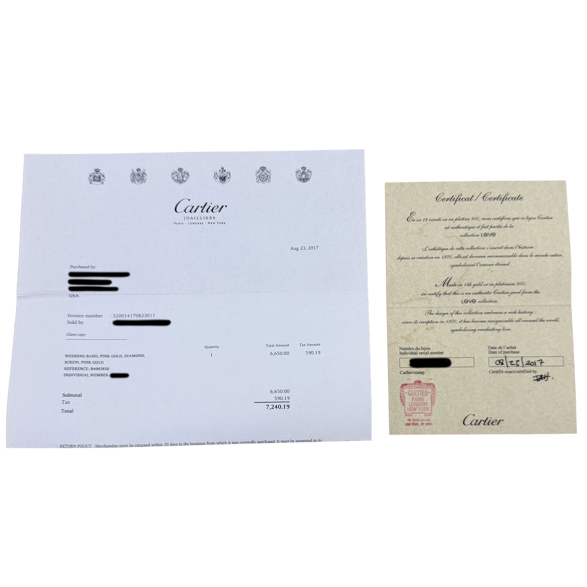 Cartier Rose Gold Diamond Small Model Love Ring box