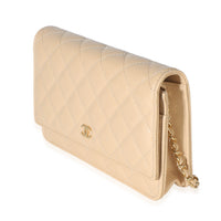Chanel Beige Quilted Caviar Classic Wallet On Chain Handbag 2