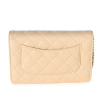 Chanel Beige Quilted Caviar Classic Wallet On Chain Handbag 4