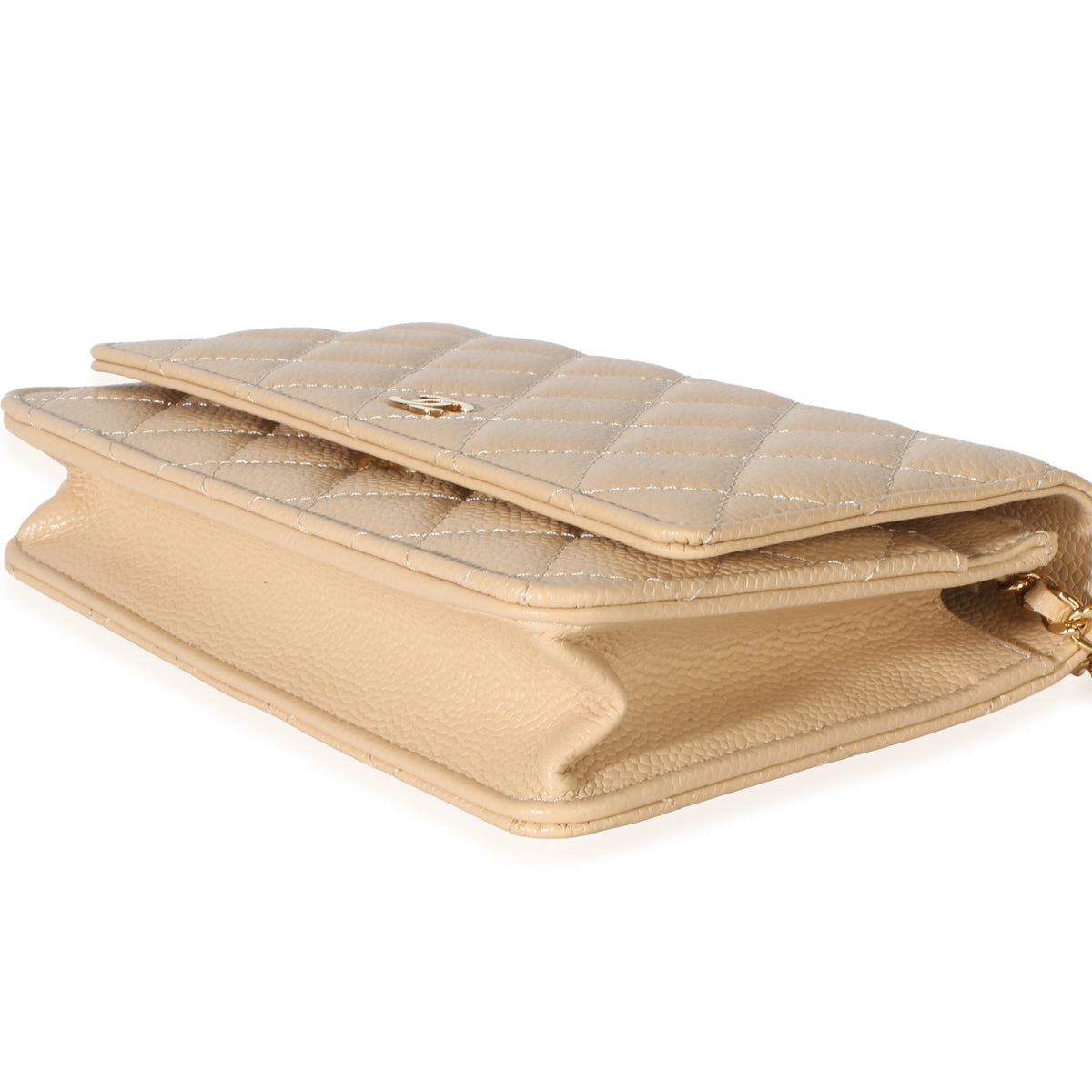 Chanel Beige Quilted Caviar Classic Wallet On Chain Handbag 6
