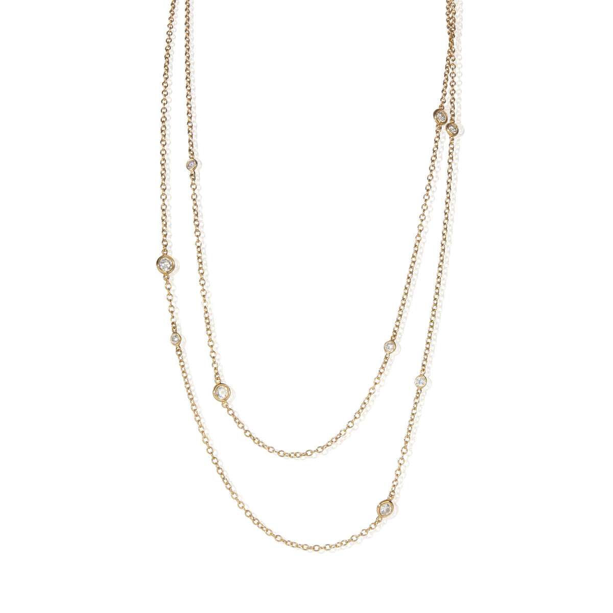 Tiffany & Co. Yellow Gold Diamond Elsa Peretti Diamond By The Yard Sprinkle Neck fv