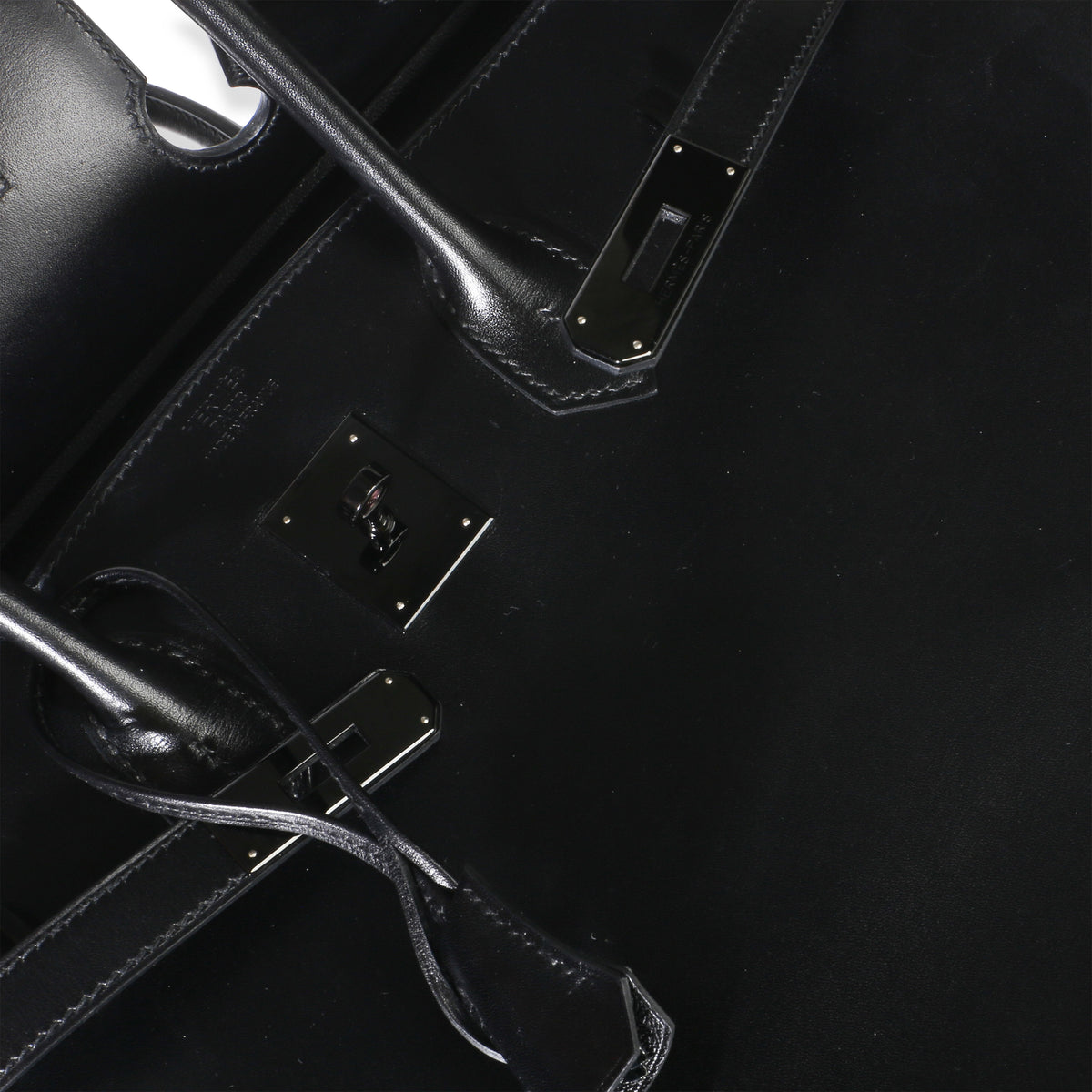Hermès Black Box So Black Birkin 35 PVD Handbag 8