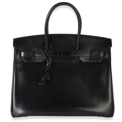 Hermès Black Box So Black Birkin 35 PVD Handbag fv