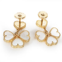 Van Cleef & Arpels Yellow Gold Mother Of Pearl and Diamond Sweet Hearts Earrings 2