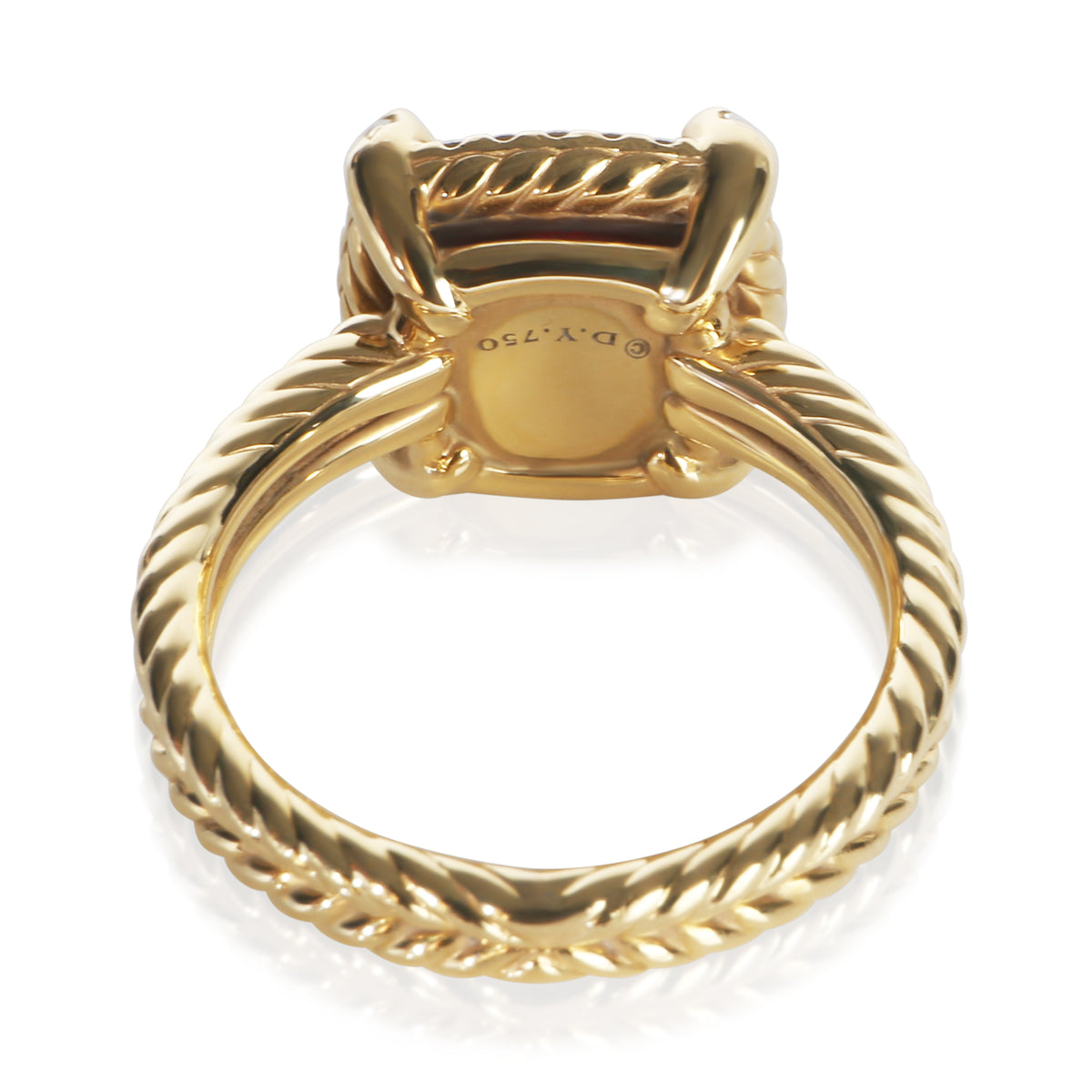 David Yurman Yellow Gold Garnet and Diamond Chatelaine Ring 3