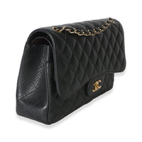 Chanel Black Quilted Caviar Jumbo Double Flap Bag Handbag 3