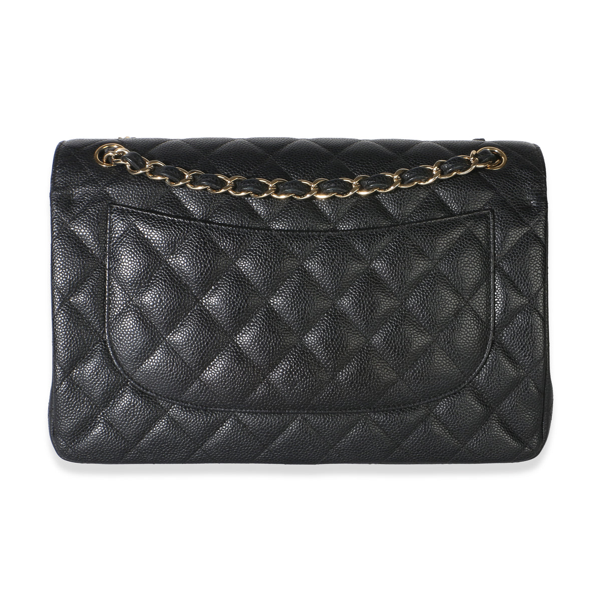 Chanel Black Quilted Caviar Jumbo Double Flap Bag Handbag 4