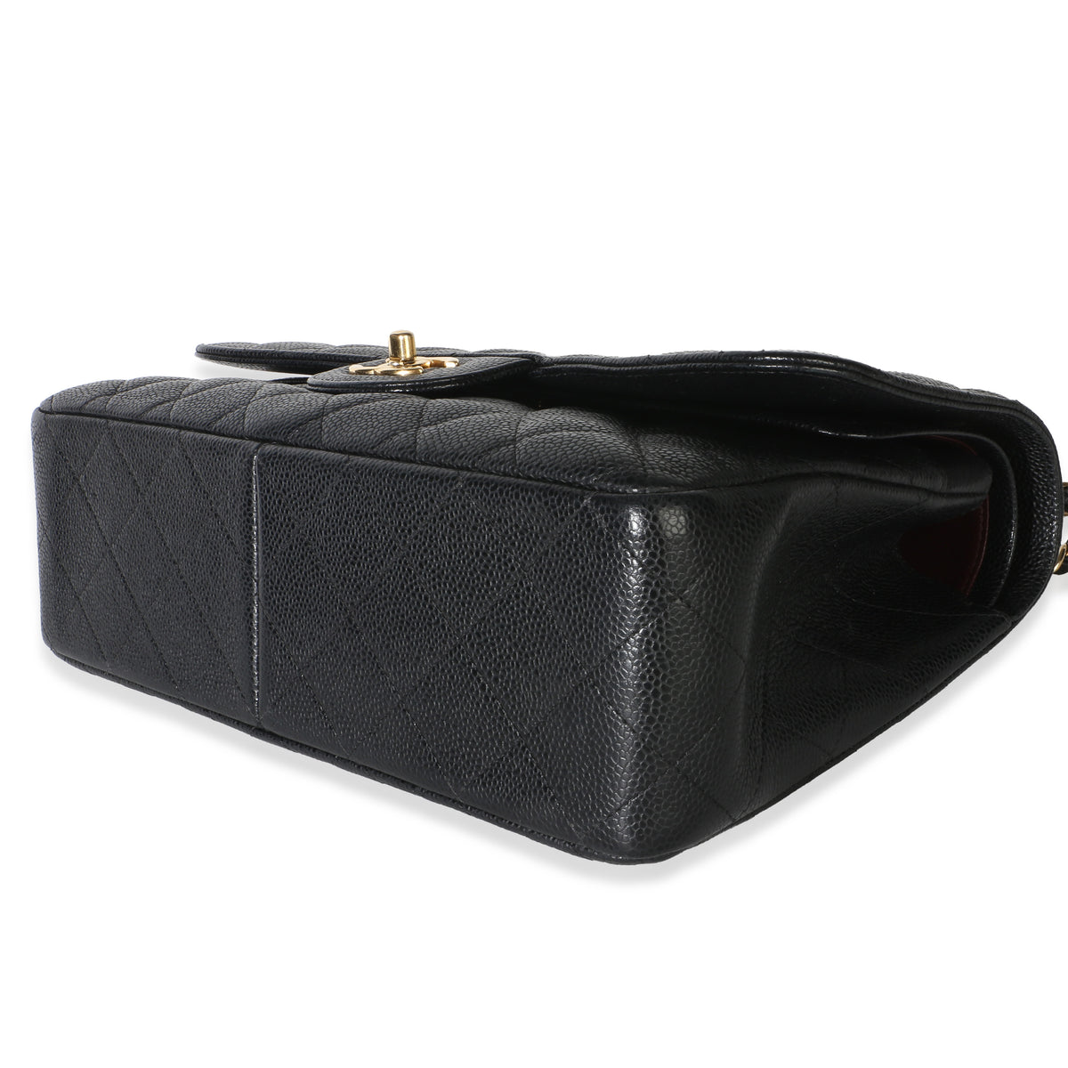 Chanel Black Quilted Caviar Jumbo Double Flap Bag Handbag 6