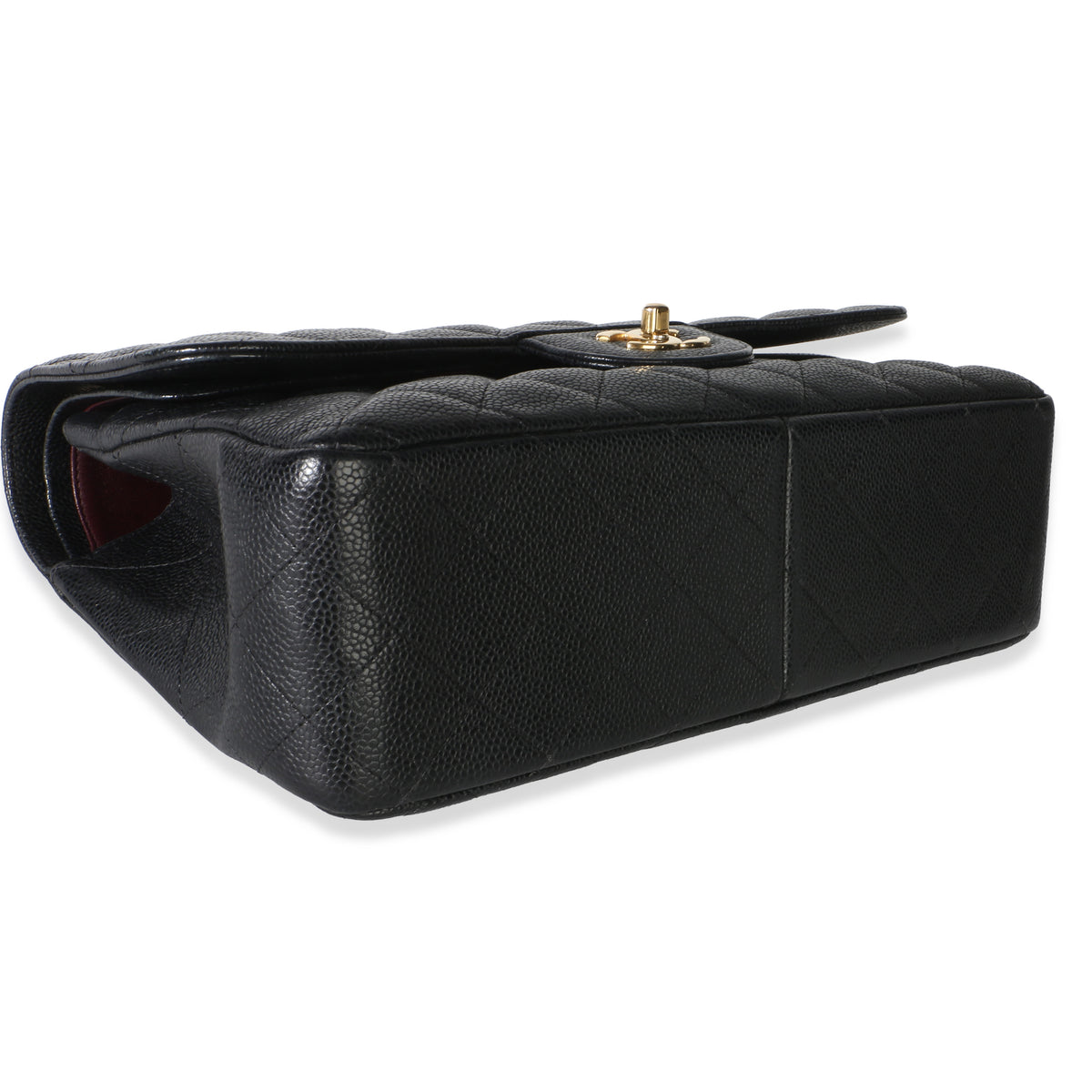 Chanel Black Quilted Caviar Jumbo Double Flap Bag Handbag 7