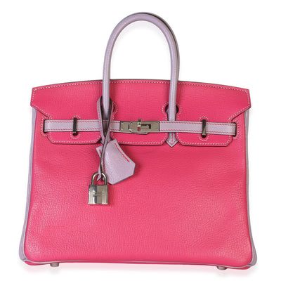 Hermès HSS Rose Tyrien Lilas Mysore Chevre Birkin 25 PHW Handbag fv