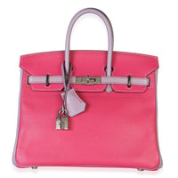 Hermès HSS Rose Tyrien Lilas Mysore Chevre Birkin 25 PHW Handbag fv