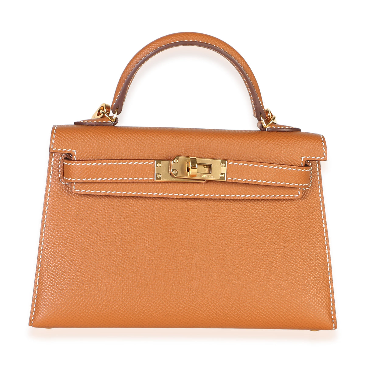 Hermès Gold Epsom Sellier Mini Kelly II 20 GHW Handbag fv
