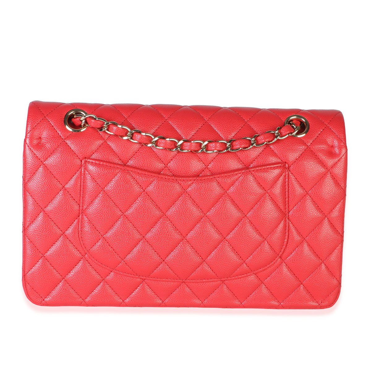 Chanel Red Quilted Caviar Medium Classic Double Flap Bag Handbag 4