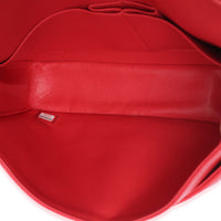 Chanel Red Quilted Caviar Medium Classic Double Flap Bag Handbag 9