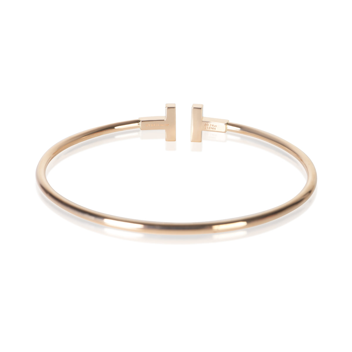 Tiffany & Co. Rose Gold Diamond Tiffany T Wire Bracelet 3