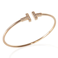 Tiffany & Co. Rose Gold Diamond Tiffany T Wire Bracelet 4