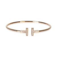Tiffany & Co. Rose Gold Diamond Tiffany T Wire Bracelet fv