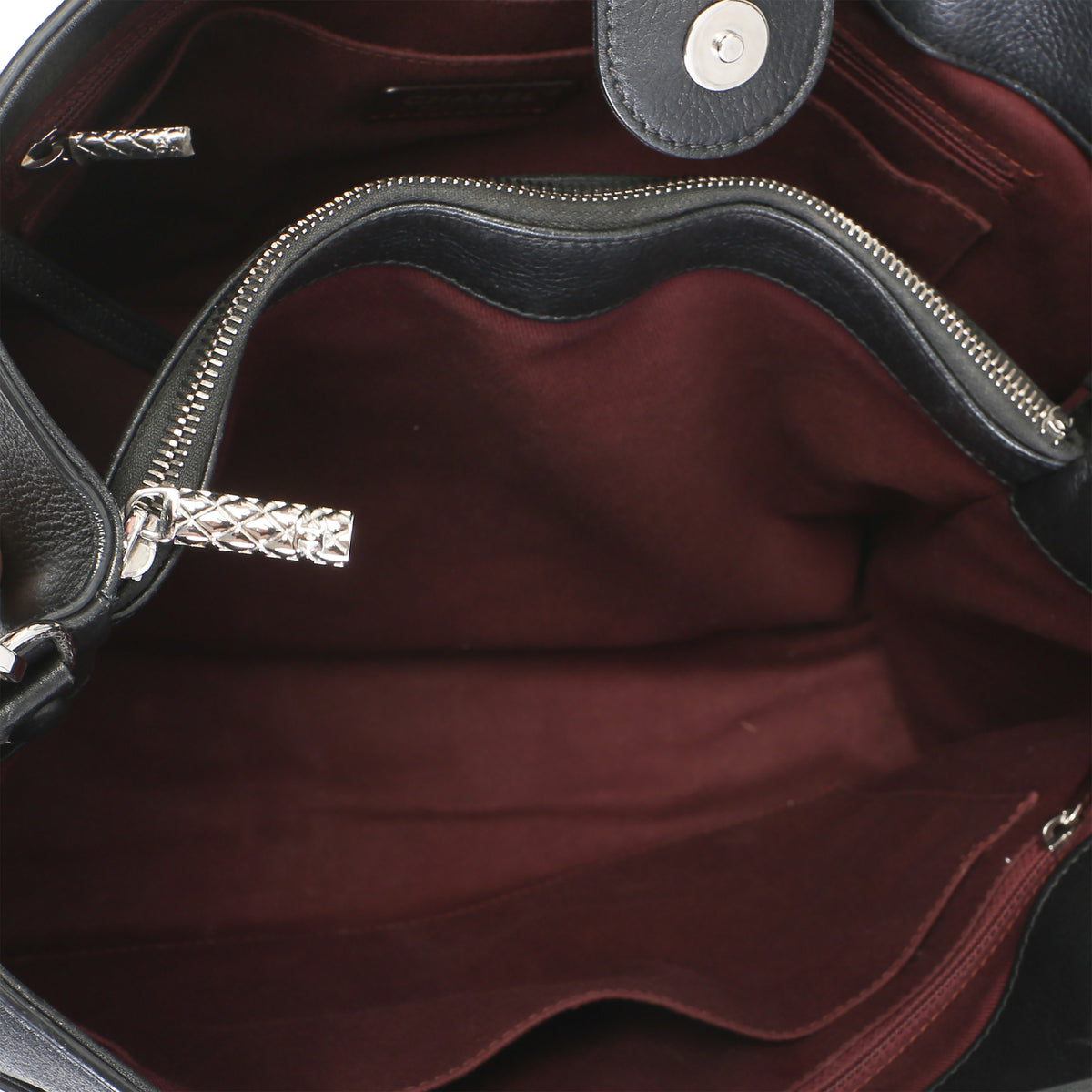 Chanel Black Grained Calfskin Small Neo Executive Shopper Tote Handbag 8
