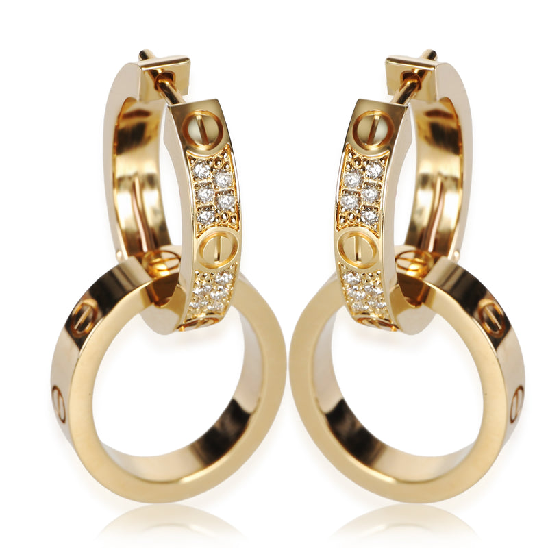 Cartier Yellow Gold Diamond Love Multiwear Earrings fv