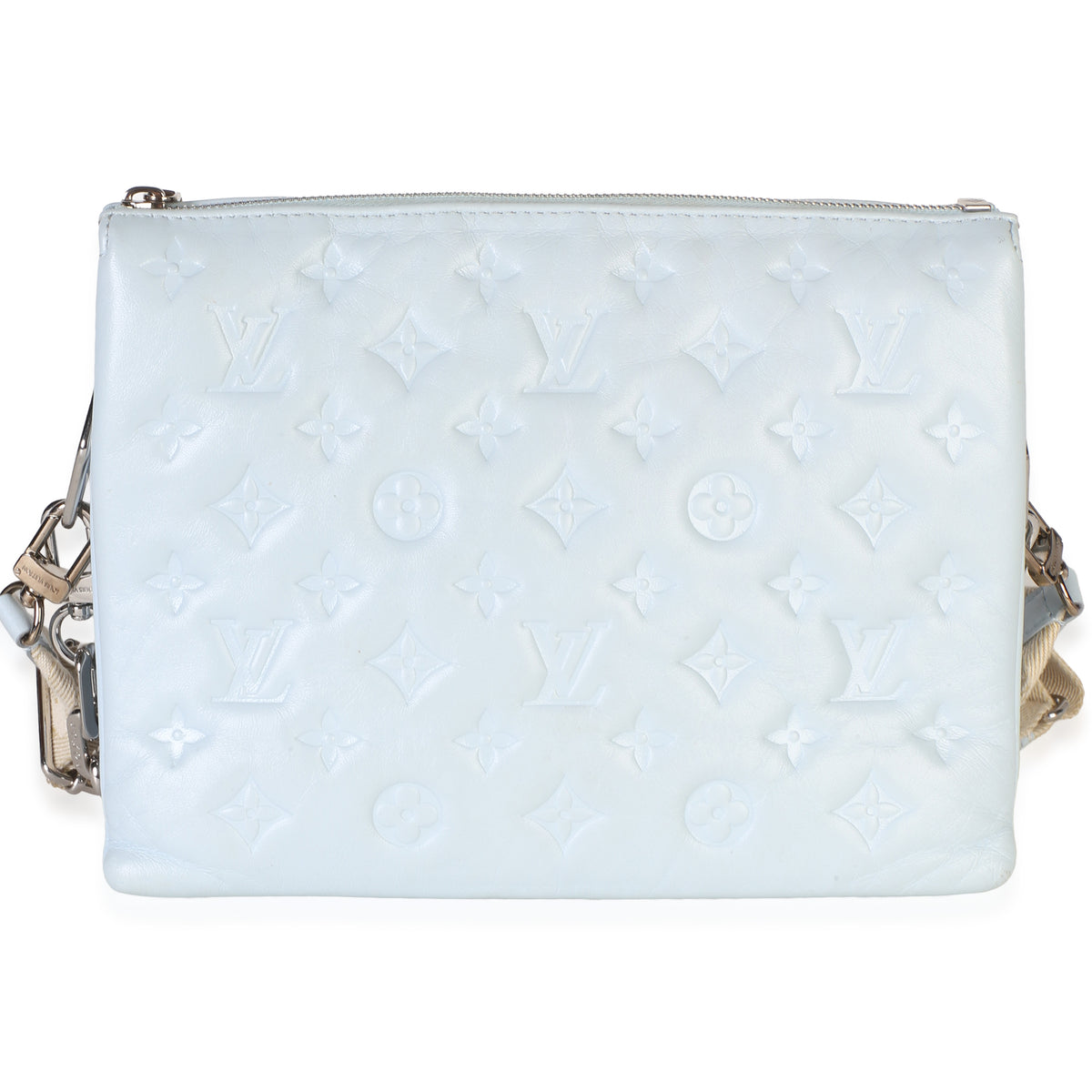 Louis Vuitton Light Blue Monogram Embossed Lambskin Coussin PM Handbag 4
