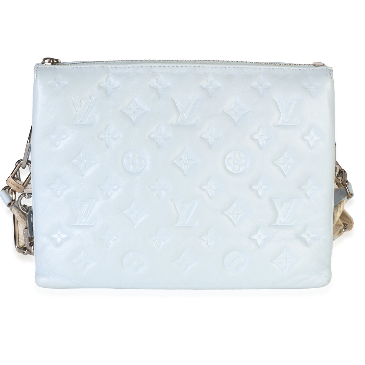 Louis Vuitton Light Blue Monogram Embossed Lambskin Coussin PM Handbag 4
