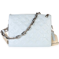 Louis Vuitton Light Blue Monogram Embossed Lambskin Coussin PM Handbag fv