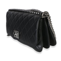 Chanel Black Quilted Lambskin Boy Accordion Flap Bag Handbag 2