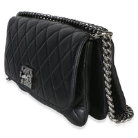 Chanel Black Quilted Lambskin Boy Accordion Flap Bag Handbag 3