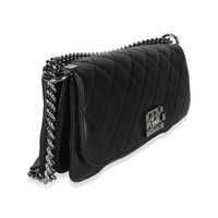 Chanel Black Quilted Lambskin Boy Accordion Flap Bag Handbag 4
