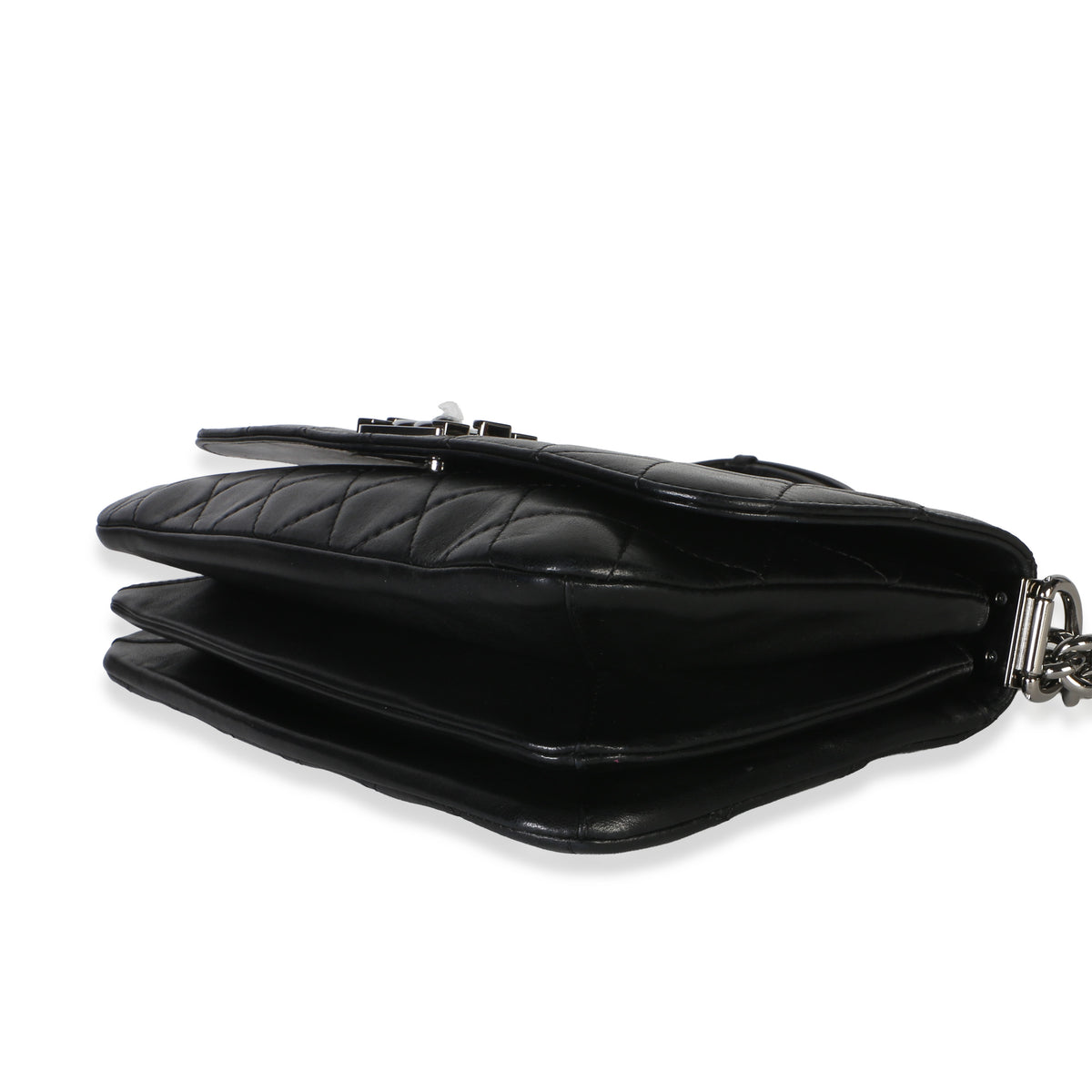 Chanel Black Quilted Lambskin Boy Accordion Flap Bag Handbag 7