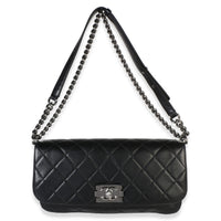 Chanel Black Quilted Lambskin Boy Accordion Flap Bag Handbag 9