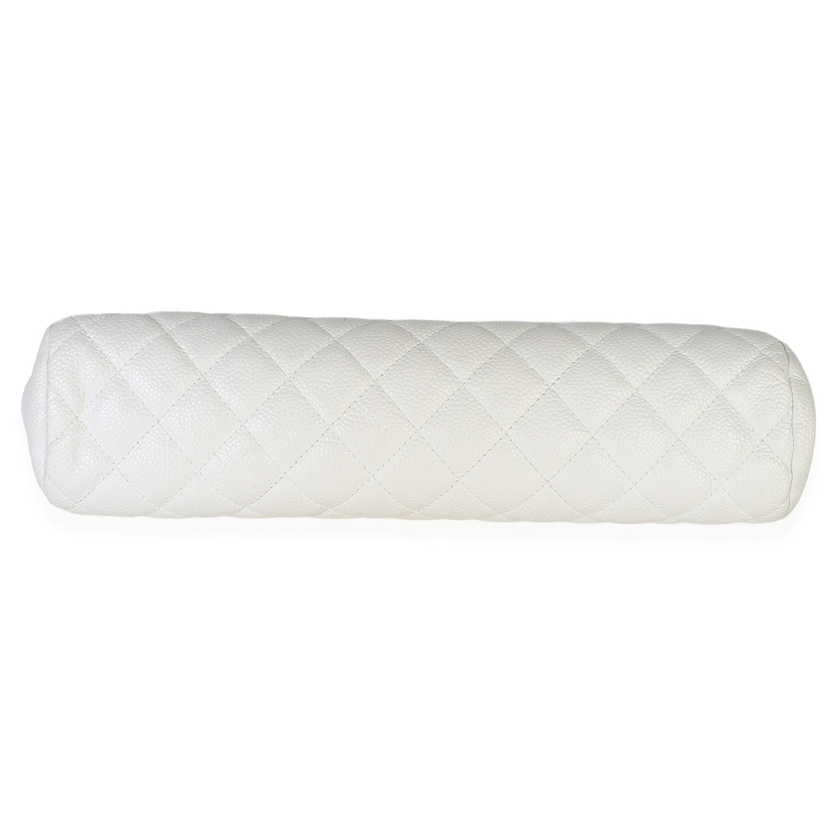 Chanel White Quilted Caviar Timeless Clutch Handbag 5