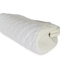 Chanel White Quilted Caviar Timeless Clutch Handbag 6