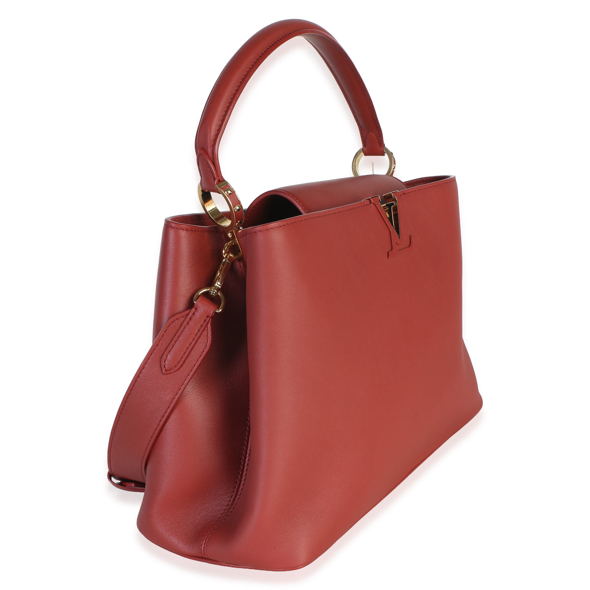 Louis Vuitton Rust Smooth Grained Calfskin Capucines GM Souple Handbag 3