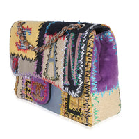 Chanel Multicolor Denim Tweed Patchwork Jumbo Single Flap Bag Handbag 2