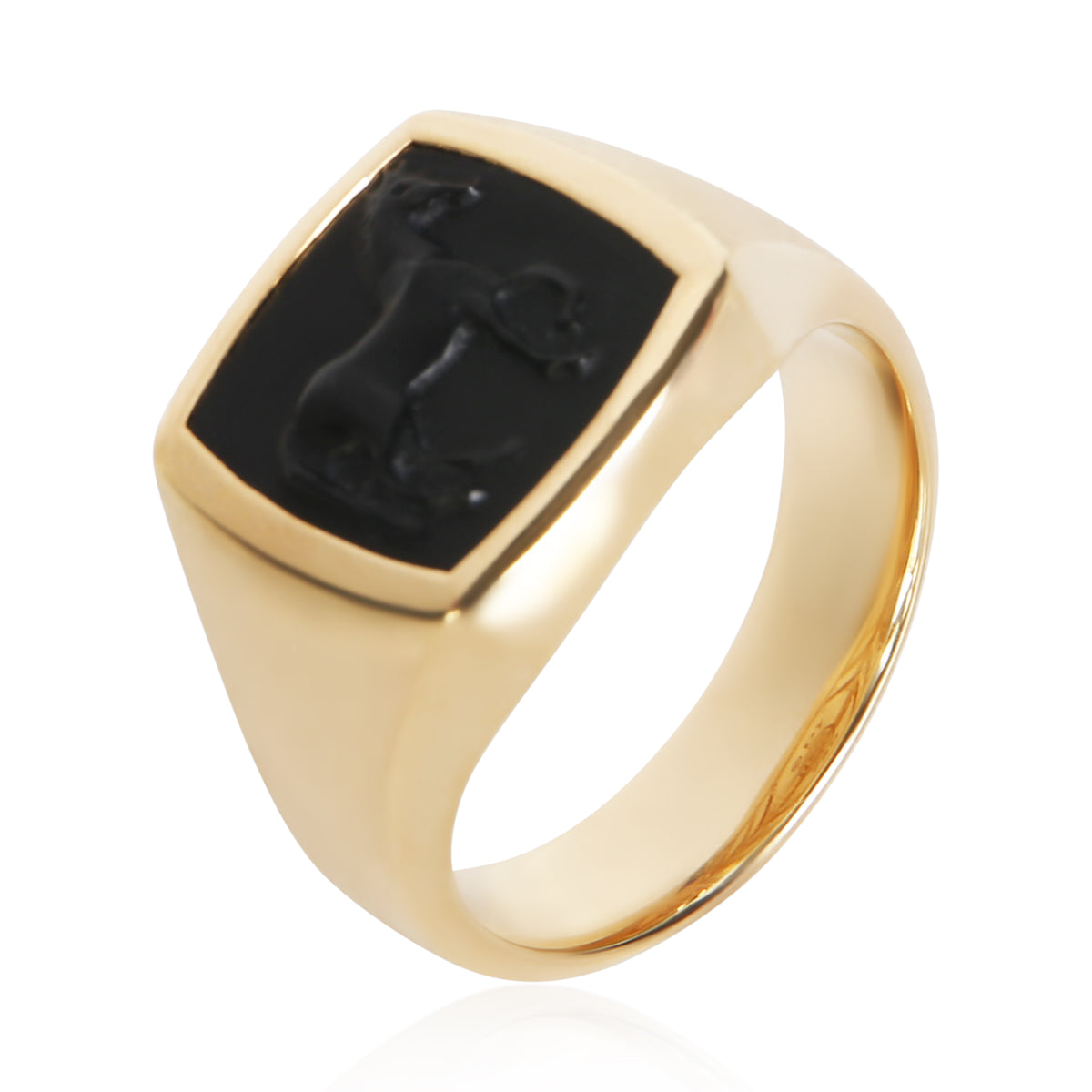 David Yurman Yellow Gold Onyx Petrvs Horse Ring 4