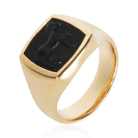 David Yurman Yellow Gold Onyx Petrvs Horse Ring 4
