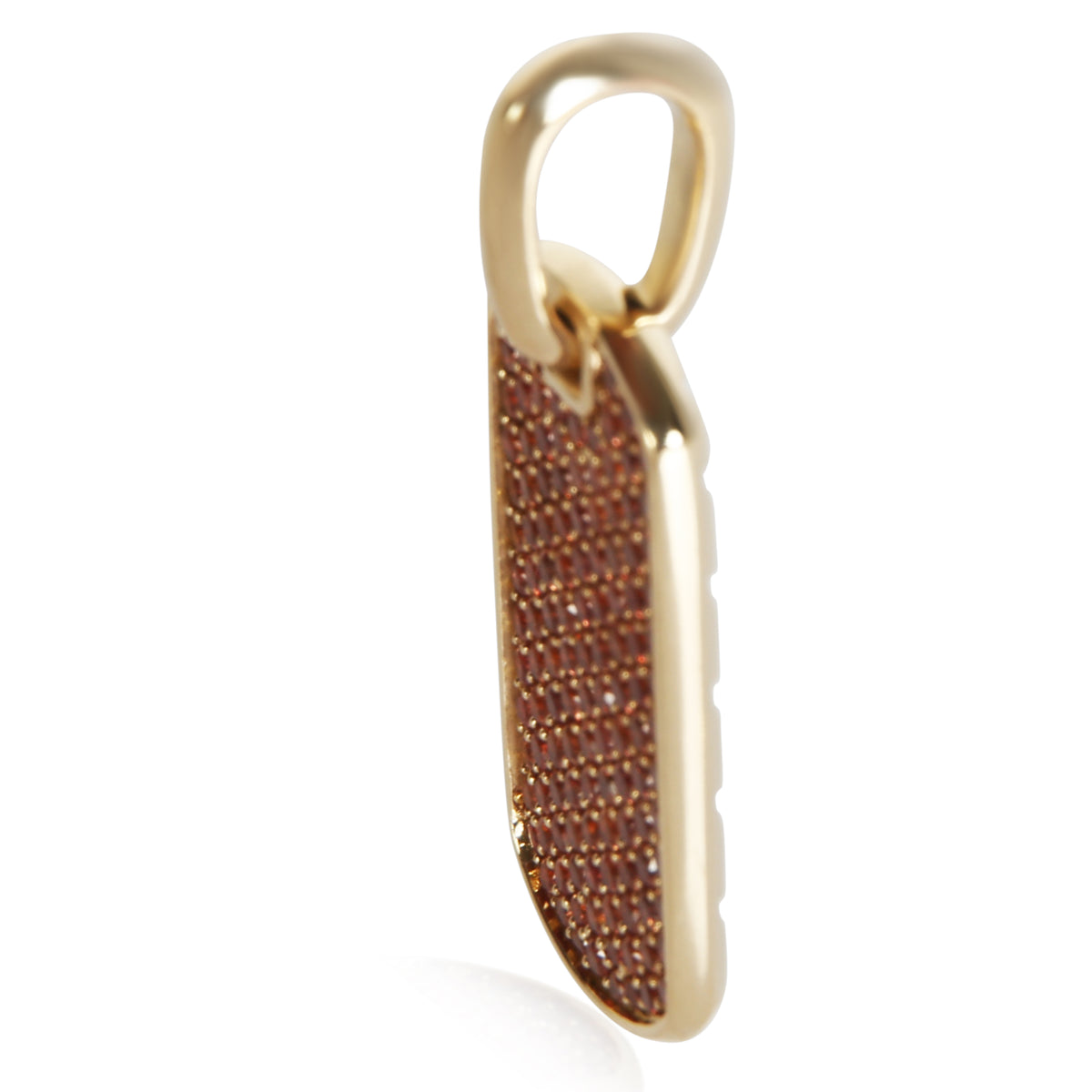 David Yurman Yellow Gold Sapphire 27mm Chevron Tag Pendant 2